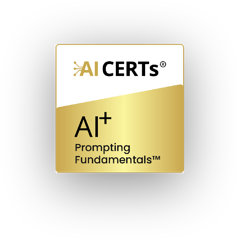 AI CERTs AI+ Prompting Fundamentals certification badge