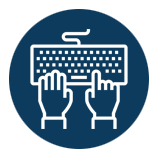 Touch typing graphic illustrating keyboard skills and training