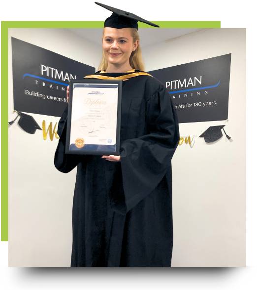 Executive PA Diploma Graduate – Pitman Training Edinburgh Grace, a Pitman Training Edinburgh graduate, celebrating her success after completing the Executive PA Diploma.