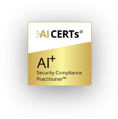 AI CERTs AI+ Security Compliance Practitioner certification badge