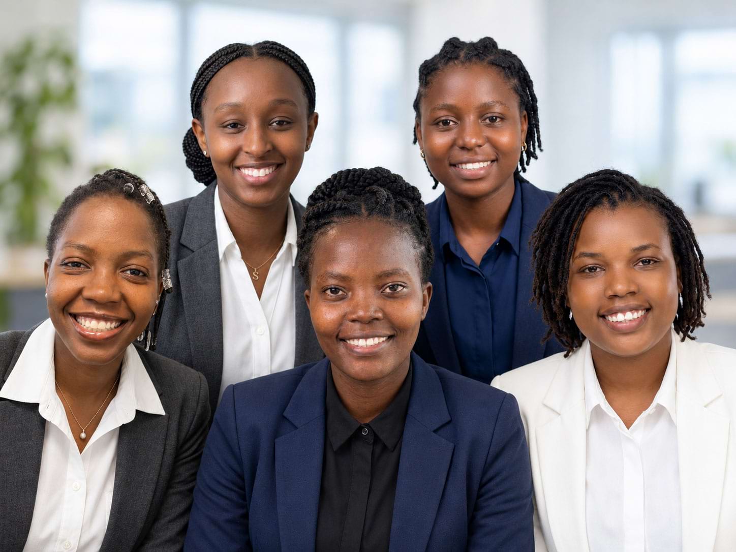 Five CAP Scholars – Safal MRM Foundation Five Career Acceleration Programme scholars in professional attire, supported by Safal MRM Foundation, Nairobi